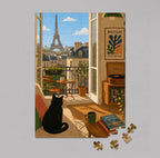 Mini puslespil - kat i Paris