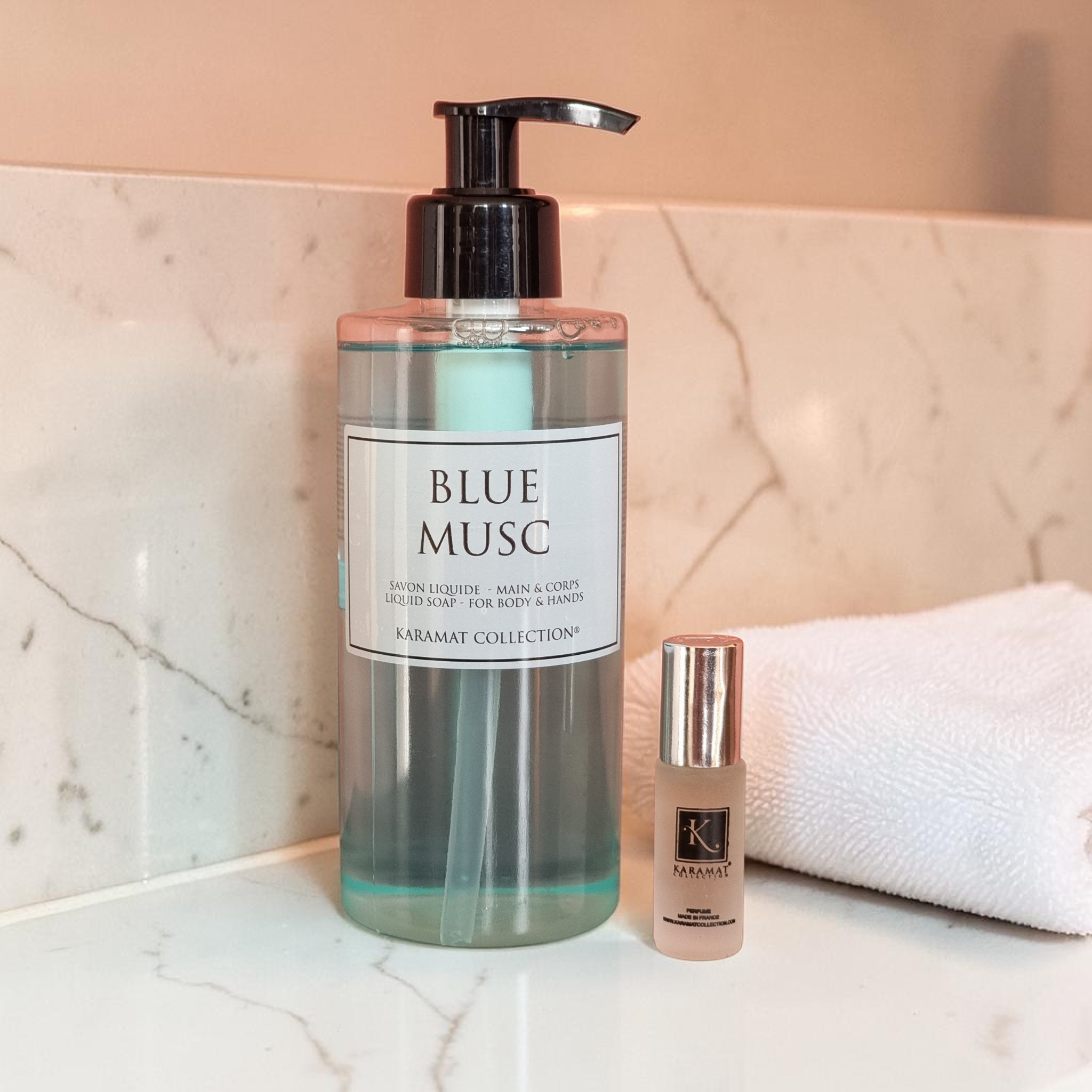 Blue Musc Luksus sæbe til hånd og krop 300ml + parfume gave